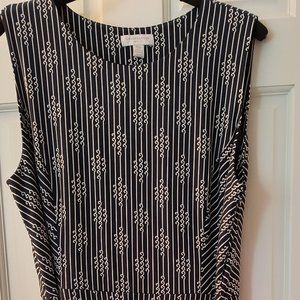 Charter Club Dk Blue Patterned Dress - Petite X-Large